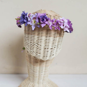 มงกุฎดอกไม้ประดิษฐ์ Handmade Paper Floral Crown - Simple Purple
