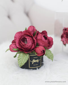 กระปุกดอกไม้น้ำหอมของขวัญขนาดเล็ก Aromatic Gift Box - Red Wine Rose