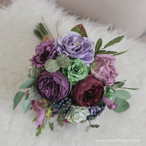 ช่อเจ้าสาวดอกไม้ประดิษฐ์ Medium Bridal Bouquet - Wild Purple
