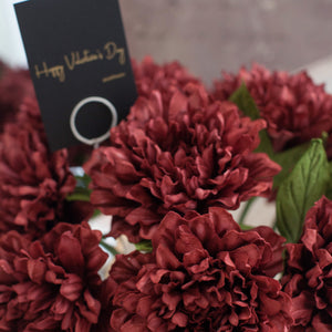แจกันดอกไม้ประดิษฐ์ ดอกไม้ตกแต่งบ้าน แจกันดอกไม้ทรงสูง - Crimson Red Dahlia Spring