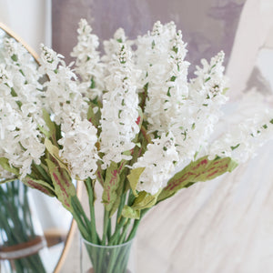 แจกันดอกไม้ประดิษฐ์ ดอกไม้ตกแต่งบ้าน แจกันดอกไม้ทรงสูง - White Large Lilac
