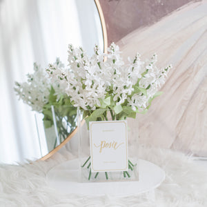แจกันดอกไม้ประดิษฐ์ กล่องดอกไม้ตกแต่งบ้าน - White Lilac Paris Vase