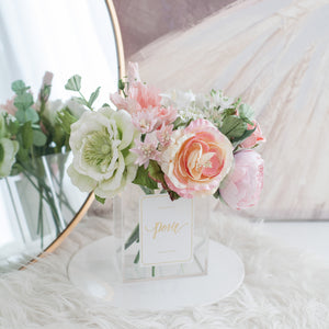 แจกันดอกไม้ประดิษฐ์ กล่องดอกไม้ตกแต่งบ้าน - Pink Blush Paris Vase