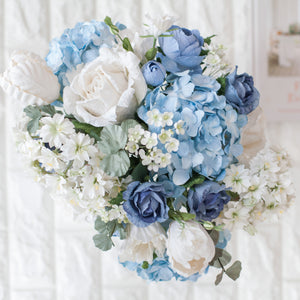 ดอกไม้แต่งบ้าน แจกันดอกไม้ประดิษฐ์ โทนสีฟ้าขาว - My Baby Blue XL Paris Vase