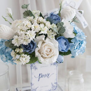 ดอกไม้แต่งบ้าน แจกันดอกไม้ประดิษฐ์ โทนสีฟ้าขาว - My Baby Blue XL Paris Vase