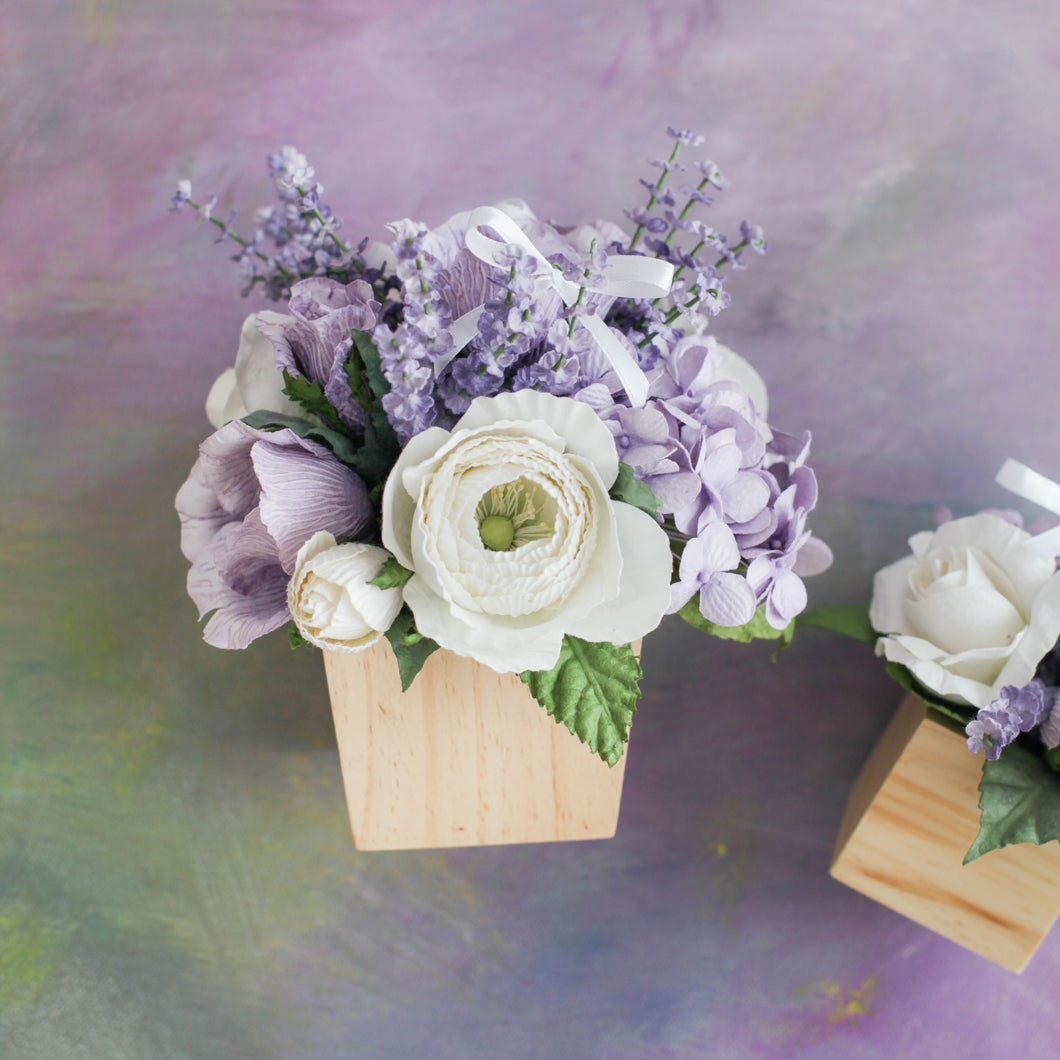 กระปุกไม้สนดอกไม้ประดิษฐ์ตกแต่งโต๊ะทำงาน Working Table Flower Pot - Sweet Rapunzel
