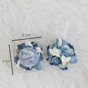 ของชำร่วยงานแต่งงาน บอลดอกไม้น้ำหอม ดอกเชอรี่บลอสซั่ม โทนสีฟ้าขาว