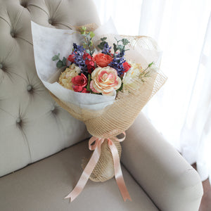 ช่อดอกไม้ประดิษฐ์แสดงความยินดี Congratulations Flower Bouquet - Wild Blue Lilac