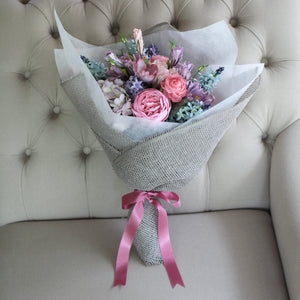 ช่อดอกไม้ประดิษฐ์แสดงความยินดี Congratulations Flower Bouquet - Pastel Pink and Blue