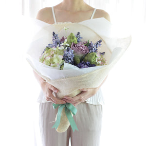 ช่อดอกไม้ประดิษฐ์แสดงความยินดี Congratulations Flower Bouquet - Wild Purple and Green