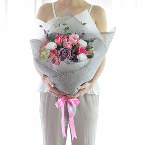 ช่อดอกไม้ประดิษฐ์แสดงความยินดี Congratulations Flower Bouquet - Wild Pink