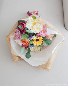 ช่อดอกไม้แสดงความยินดี ดอกไม้ประดิษฐ์ โทนสีฮาวาย - Tresurous Congratulations Bouquet