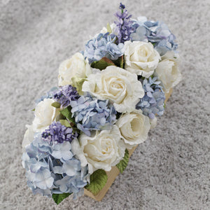 แจกันดอกไม้ประดิษฐ์สำหรับตกแต่งโต๊ะทานอาหาร Dining Table Flower Pot - Maldives Blue
