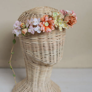 มงกุฎดอกไม้ประดิษฐ์ Handmade Paper Floral Crown - Simple Old Rose