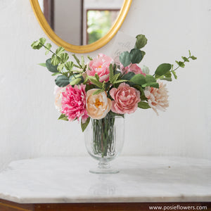 เซ็ตดอกไม้ประดับตกแต่งแจกัน Medium Posie Rooms - Fresh Pink Set