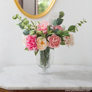 เซ็ตดอกไม้ประดับตกแต่งแจกัน Medium Posie Rooms - Fresh Pink Set