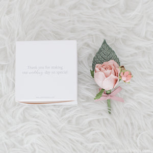 เข็มกลัดดอกไม้สำหรับงานเลี้ยงงานแต่งงาน Handmade Paper Corsage - Blush Heaven