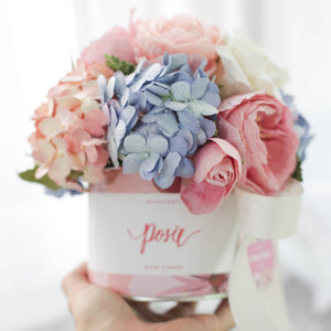 กระปุกดอกไม้น้ำหอมของขวัญขนาดใหญ่ Aromatic Gift Box - Pastel Pink and Blue