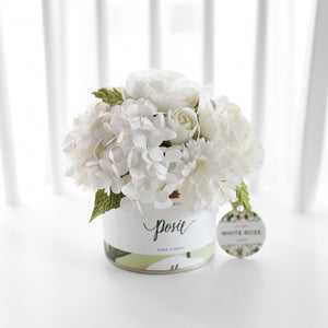 กระปุกดอกไม้น้ำหอมของขวัญขนาดกลาง Aromatic Gift Box - Heavenly White