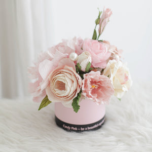 กระปุกดอกไม้น้ำหอมของขวัญขนาดกลาง Aromatic Gift Box - Candy Pink