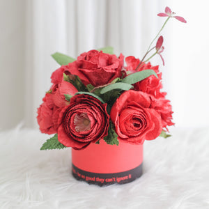 กระปุกดอกไม้น้ำหอมของขวัญขนาดกลาง Aromatic Gift Box - Bright Red