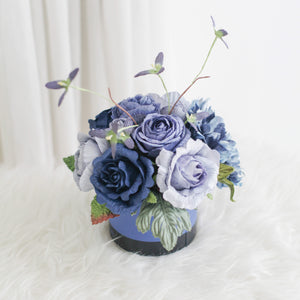 กระปุกดอกไม้น้ำหอมของขวัญขนาดกลาง Aromatic Gift Box - Sapphire Blue