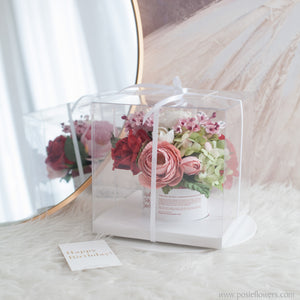 กล่องดอกไม้ของขวัญ ดอกไม้แสดงความยินดี Aromatic Gift Box - New York Pink