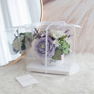 กล่องดอกไม้ของขวัญ ดอกไม้แสดงความยินดี Aromatic Gift Box - Purple & Green