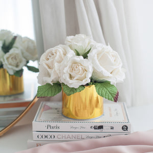 กระปุกดอกไมน้ำหอมของขวัญ Paper Tube Box - White Roses