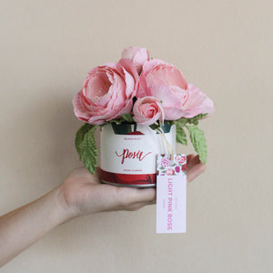 กระปุกดอกไม้น้ำหอมของขวัญขนาดเล็ก Aromatic Gift Box - Light Pink Rose