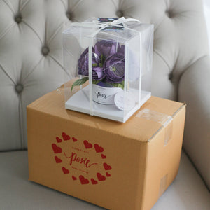 กระปุกดอกไม้น้ำหอมของขวัญขนาดเล็ก Aromatic Gift Box - Dark Purple Rose