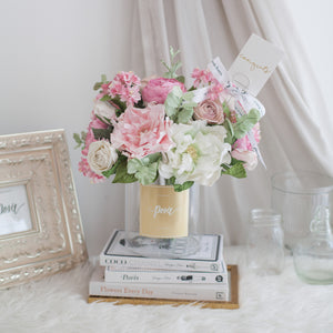 ดอกไม้แต่งบ้าน แจกันดอกไม้ประดิษฐ์ โทนสีชมพูบลัช - Cherry Pink Lemonade Hampton Flower Vase