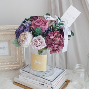 ดอกไม้แต่งบ้าน แจกันดอกไม้ประดิษฐ์ โทนสีม่วงเบอร์กันดี - Ruby Purple Hampton Flower Vase