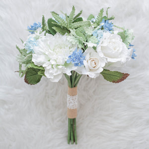 ช่อเจ้าสาวดอกไม้ประดิษฐ์ Medium Bridal Bouquet - Bluebell