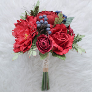ช่อเจ้าสาวดอกไม้ประดิษฐ์ Medium Bridal Bouquet - Poison Apple