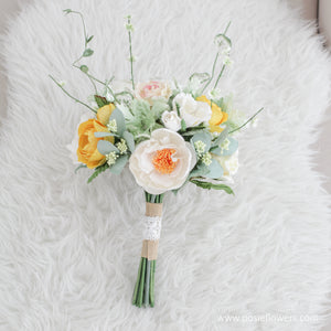 ช่อเจ้าสาวดอกไม้ประดิษฐ์ Medium Bridal Bouquet - After Glow