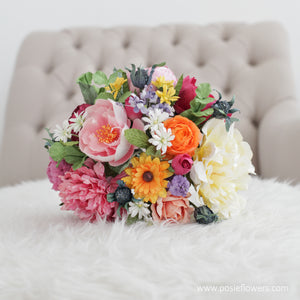 ช่อเจ้าสาวดอกไม้ประดิษฐ์ Medium Bridal Bouquet - Tresurous