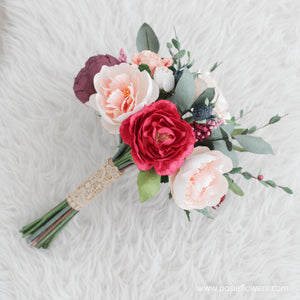 ช่อเจ้าสาวดอกไม้ประดิษฐ์ Medium Bridal Bouquet - The Best Day