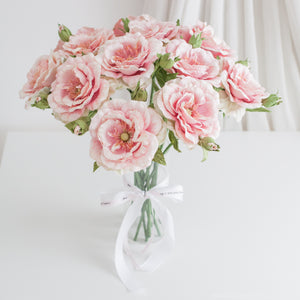 เซ็ตดอกไม้ประดับตกแต่งพร้อมแจกัน ดอกแคโรไลน์ - Caroline Rose Marseille Vase