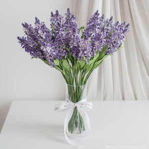 เซ็ตดอกไม้ประดับตกแต่งพร้อมแจกัน ดอกไลแลค - Blue Lilac Marseille Vase