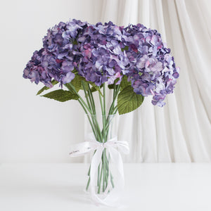 เซ็ตดอกไม้ประดับตกแต่งพร้อมแจกัน ดอกไฮเดรนเยีย - Purple Hydrangea Marseille Vase