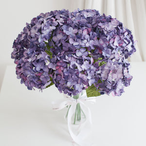เซ็ตดอกไม้ประดับตกแต่งพร้อมแจกัน ดอกไฮเดรนเยีย - Purple Hydrangea Marseille Vase