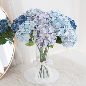 ดอกไม้แต่งบ้าน แจกันดอกไม้ประดิษฐ์ ดอกไฮเดรนเยียโทนสีฟ้า - My Baby Blue Hydrangea Marseille Vase
