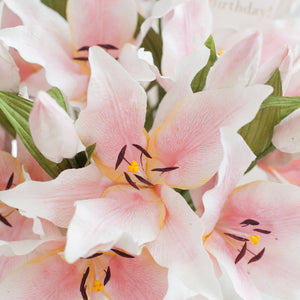 ดอกไม้แต่งบ้าน แจกันดอกไม้ประดิษฐ์ ดอกลิลลี่สีชมพู - Pink Lily Marseille Vase