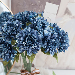 ดอกไม้แต่งบ้าน แจกันดอกไม้ประดิษฐ์ ดอกดาเลีย - Navy Blue Dahlia Spring Marseille Vase