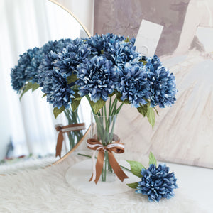 ดอกไม้แต่งบ้าน แจกันดอกไม้ประดิษฐ์ ดอกดาเลีย - Navy Blue Dahlia Spring Marseille Vase