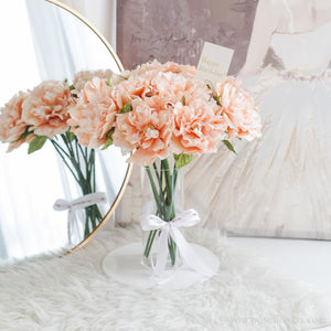 ดอกไม้แต่งบ้าน แจกันดอกไม้ประดิษฐ์ ดอกโบตั๋นบาน - Peach Peony Bloom Marseille Vase