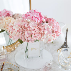 เซ็ตดอกไม้ประดับตกแต่งพร้อมแจกัน ดอกไฮเดรนเยีย - Pink Hydrangea Paris Vase
