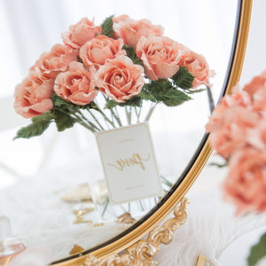 เซ็ตดอกไม้ประดับตกแต่งพร้อมแจกัน ดอกกุหลาบ - Peach Kathleen Rose Paris Vase