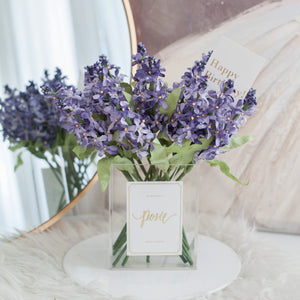 แจกันดอกไม้ประดิษฐ์ กล่องดอกไม้ตกแต่งบ้าน - Purple Lilac Paris Vase